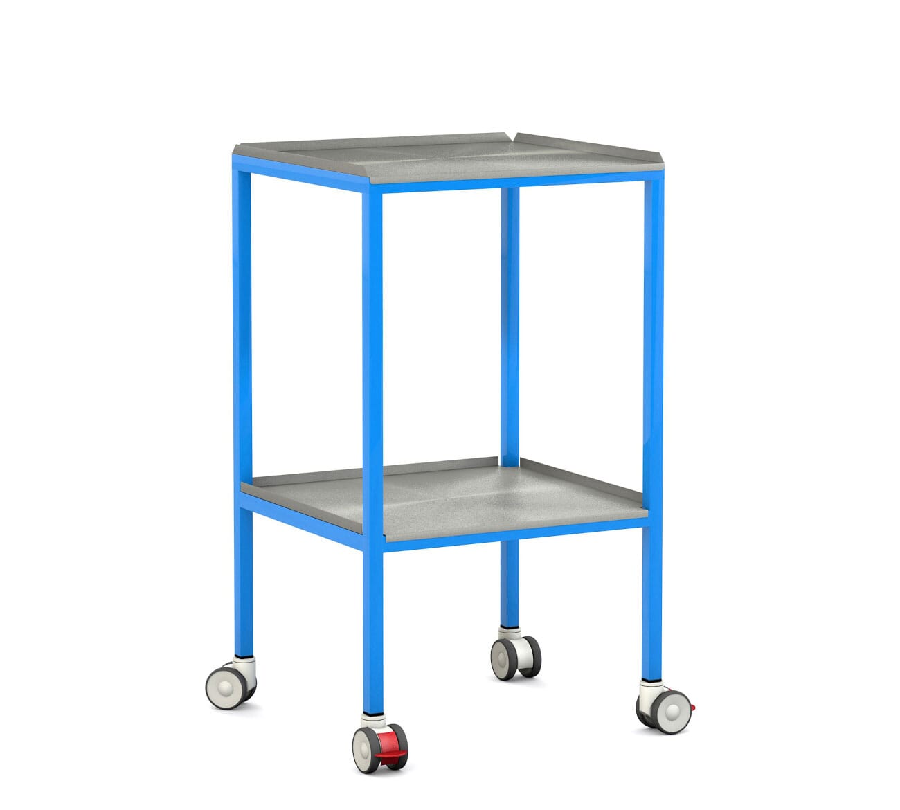 FW2901 2RL Listing Dressing Cart 500 RaisedLip 2shelves Blue
