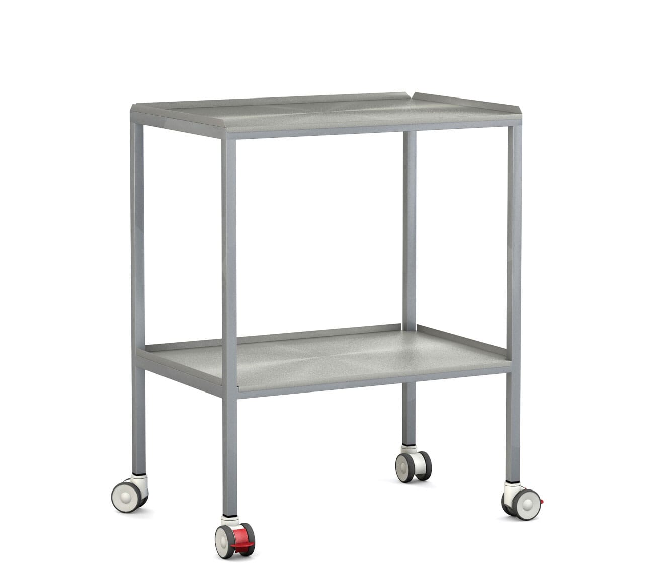 FW2803 2RL Listing Dressing Cart 700 RaisedLip 2shelves Stainless