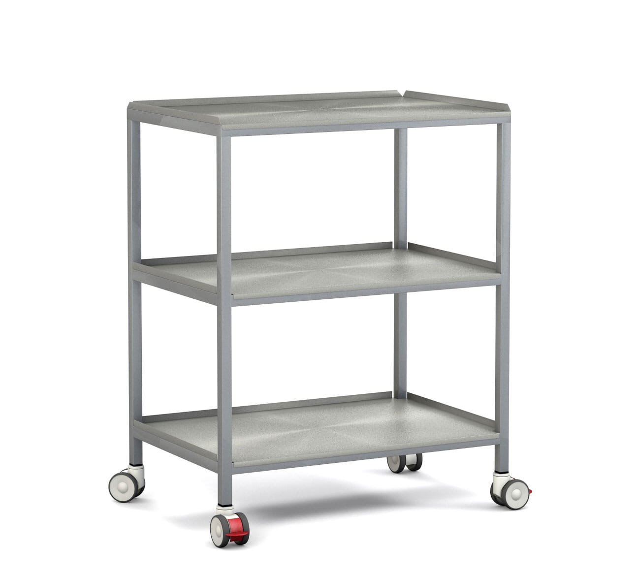 FW2803 3RL Listing Dressing Cart 700 RaisedLip 3shelves Stainless