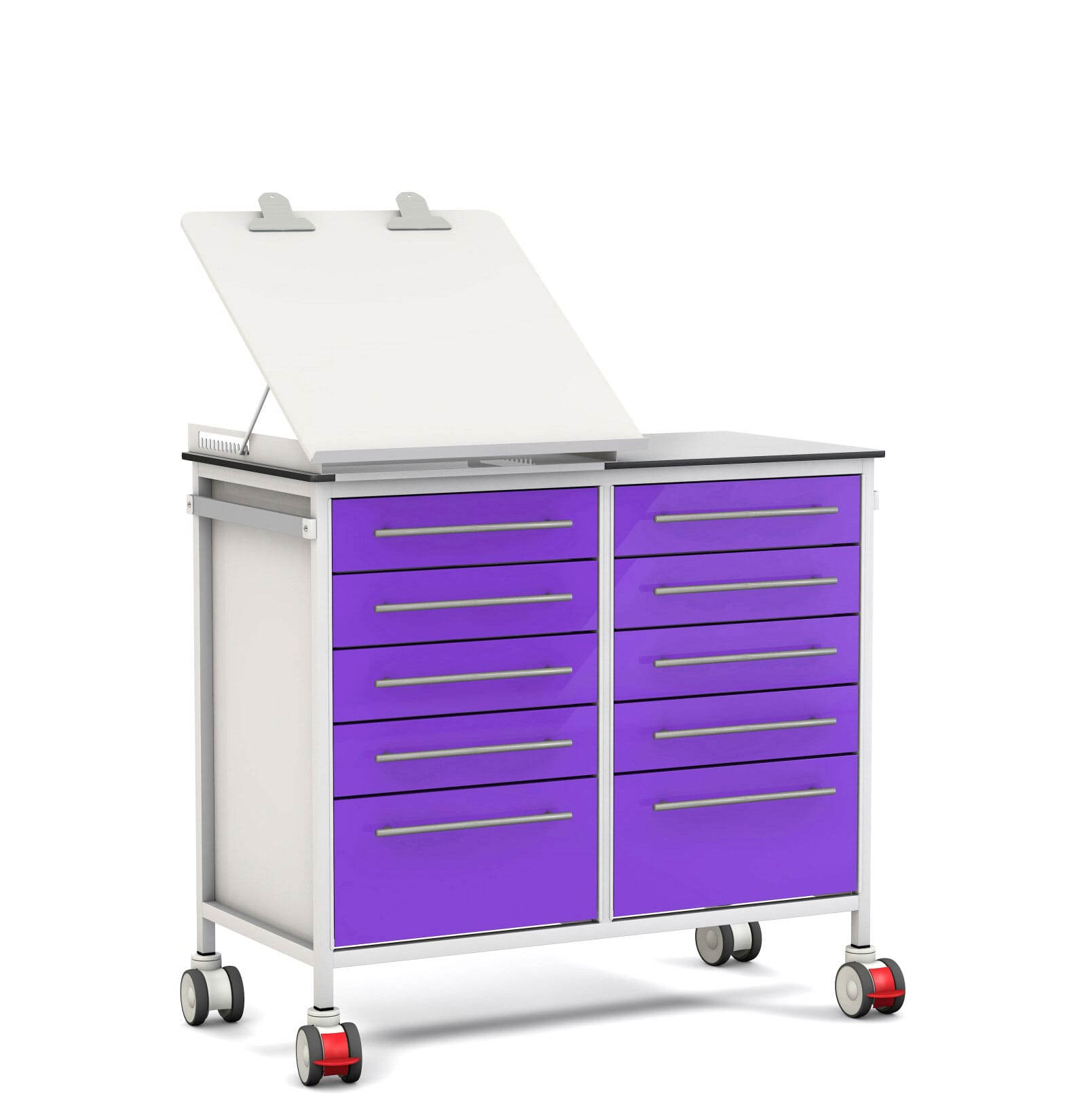 FW3640 6 Listing ChartWorkstation 1000 Vari Cart 2x5 drawer Purple