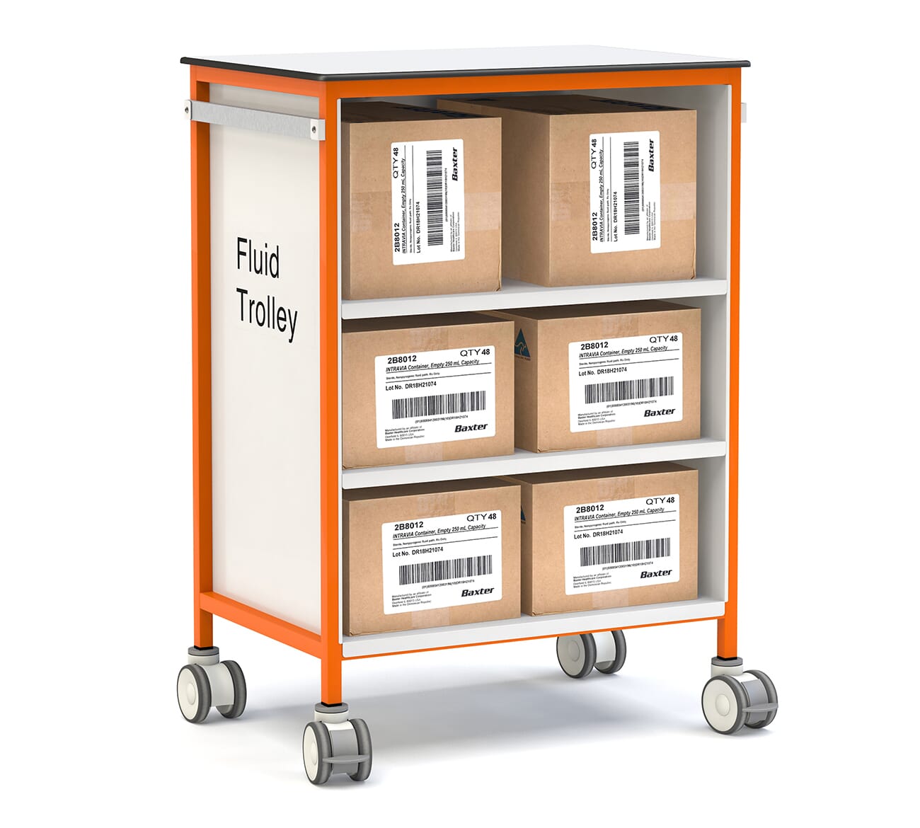 listing fluid trolley orange