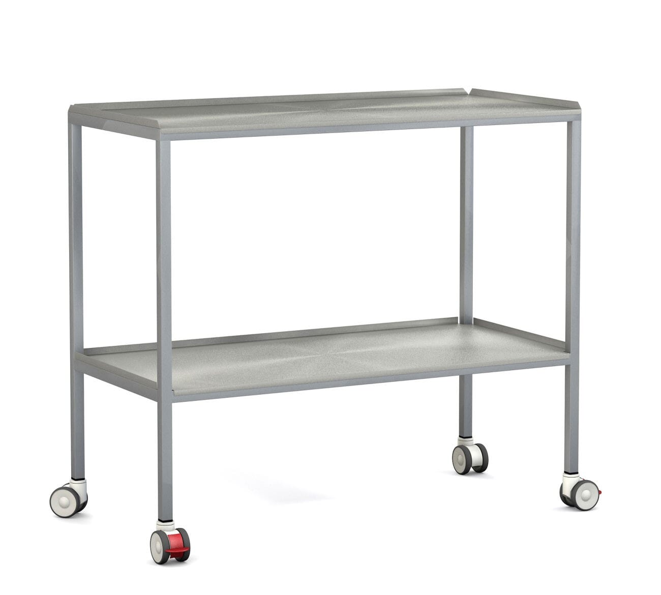FW2802 2RL Listing Dressing Cart 1000 RaisedLip 2shelves Stainless 1